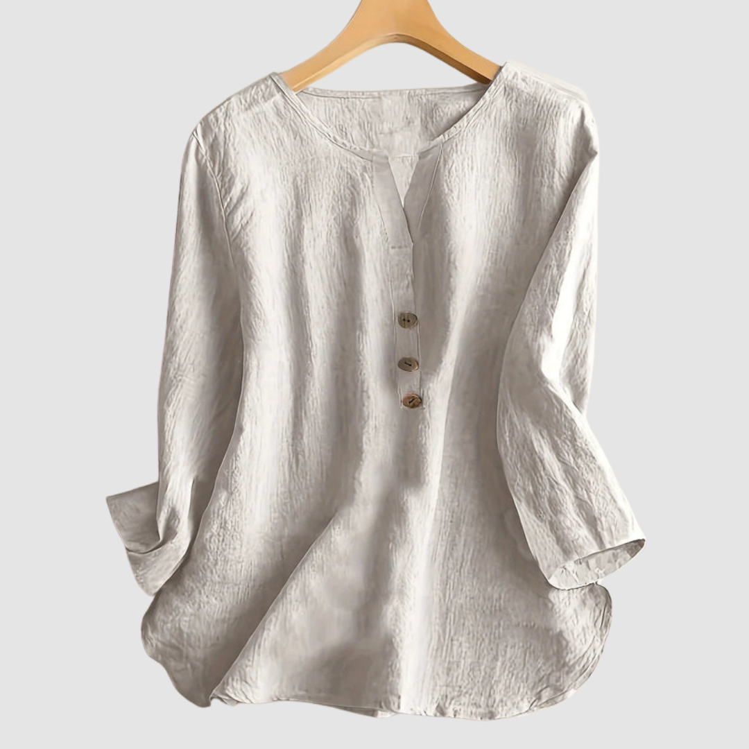Melisa™ Casual Cotton & Linen Blouse