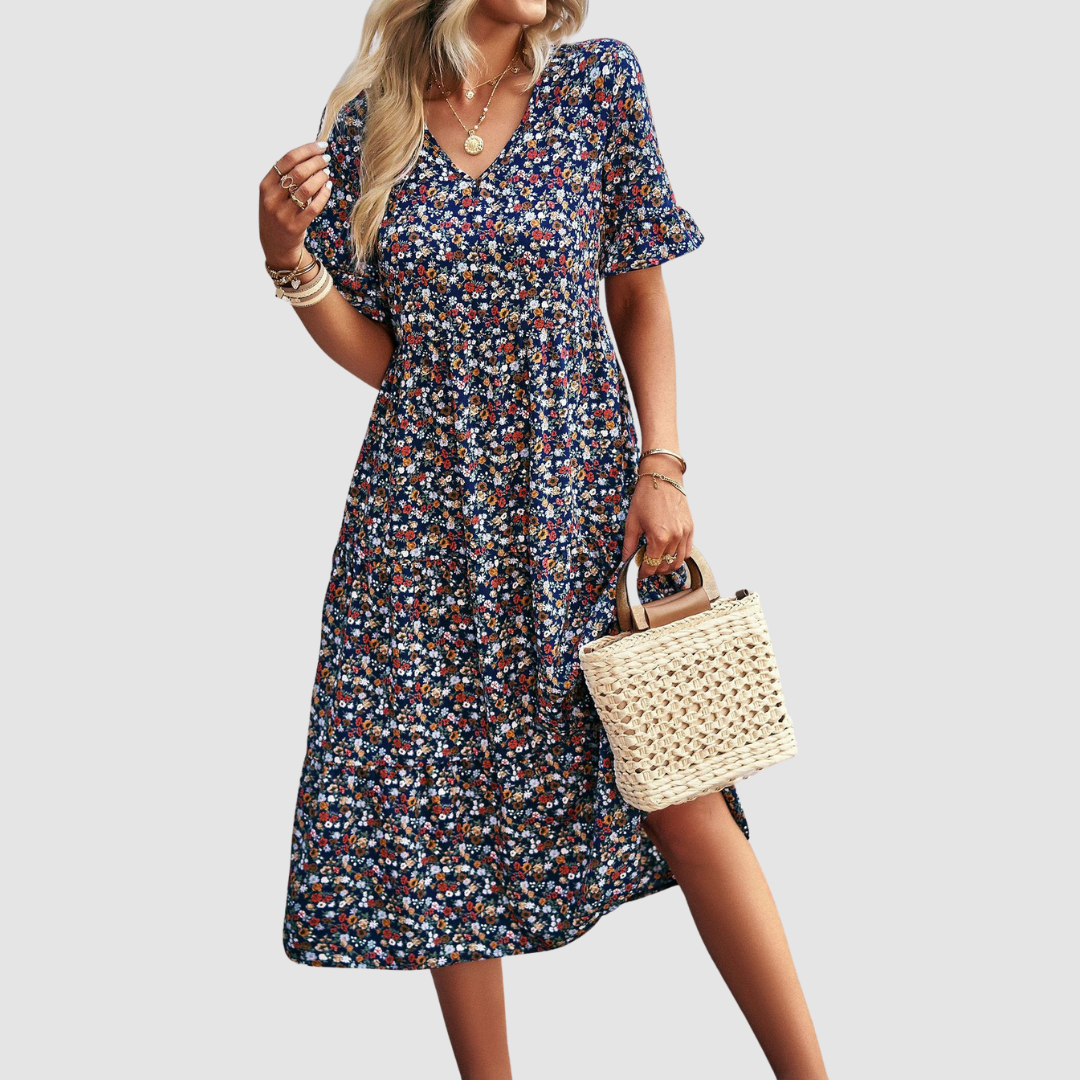 Thalia™ V-Neck Floral Dress