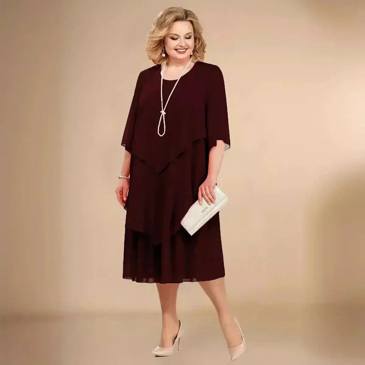 Violette | Women's Layered Midi Wedding Guest Dress