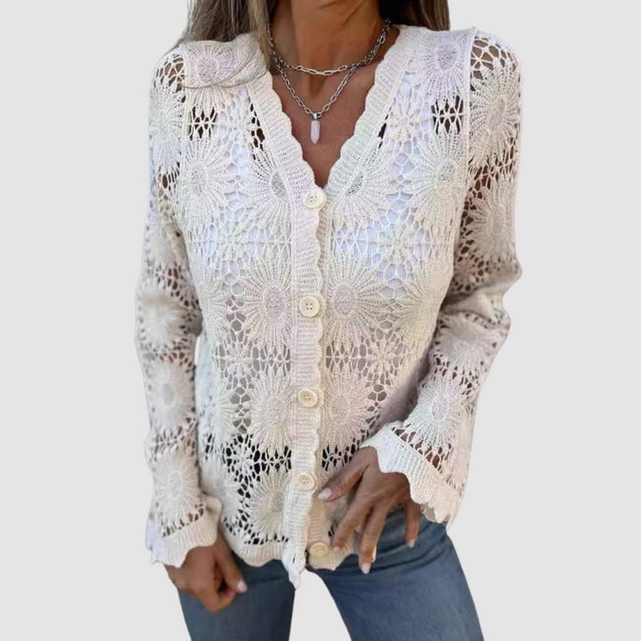 Laurelle™ Lace V-Neck Cardigan