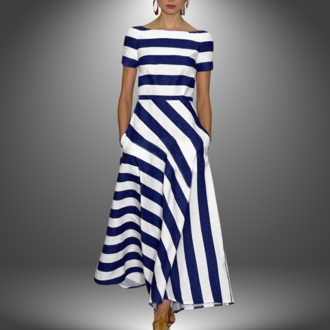 Elisa™ Handcrafted Striped Long Dress