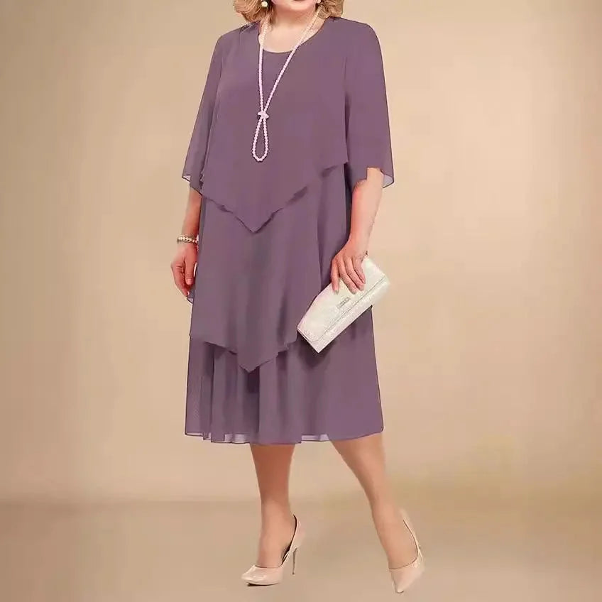 Violette | Women's Layered Midi Wedding Guest Dress