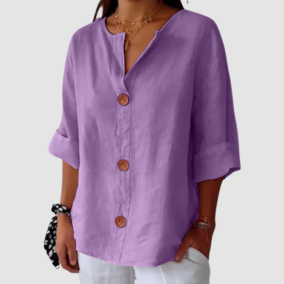 Leah™ Casual Linen Blouse