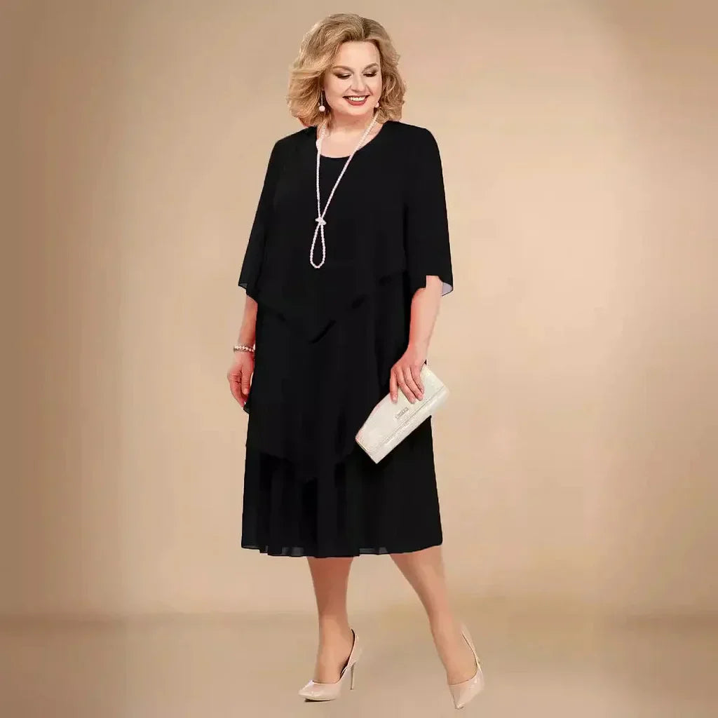 Violette | Women's Layered Midi Wedding Guest Dress
