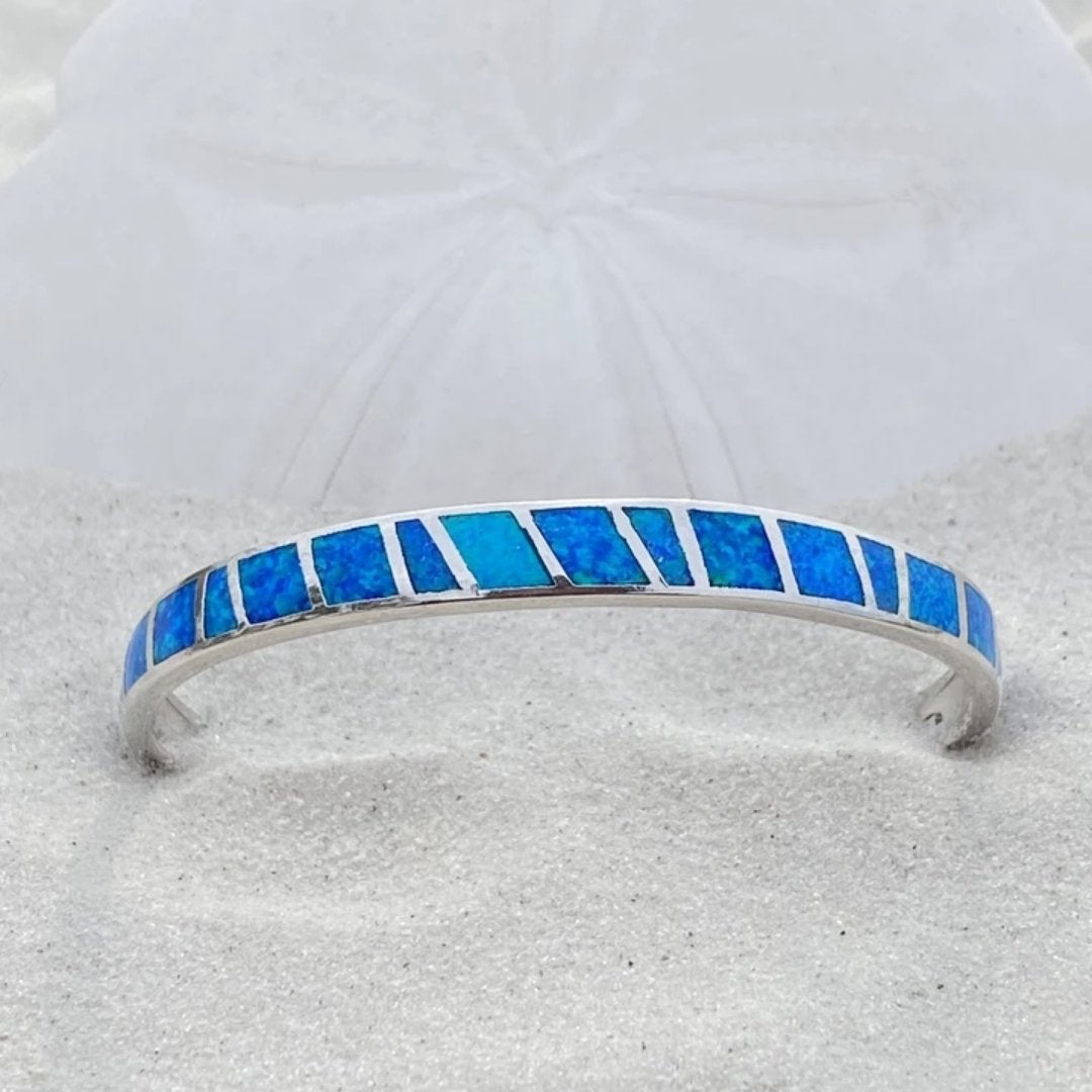 Exclusive Blue Opal and Silver Bracelet