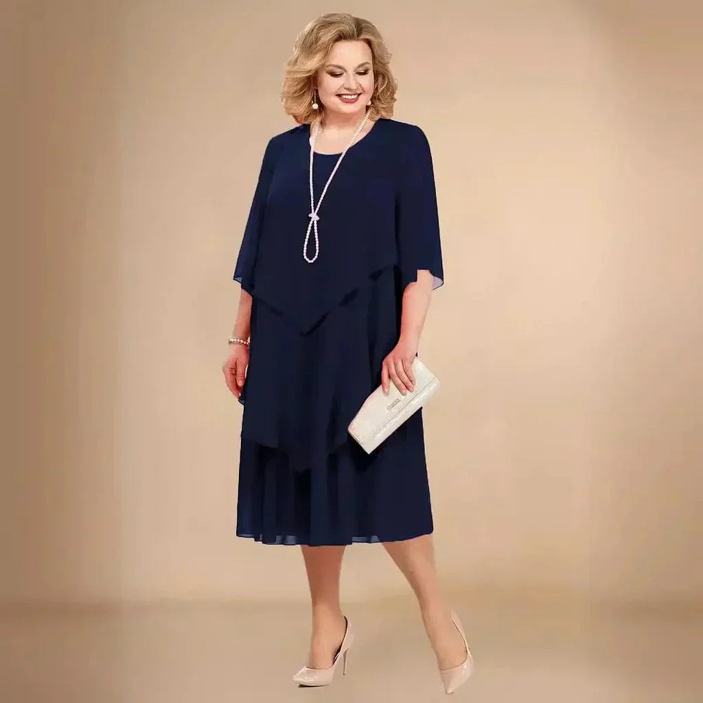 Violette | Women's Layered Midi Wedding Guest Dress