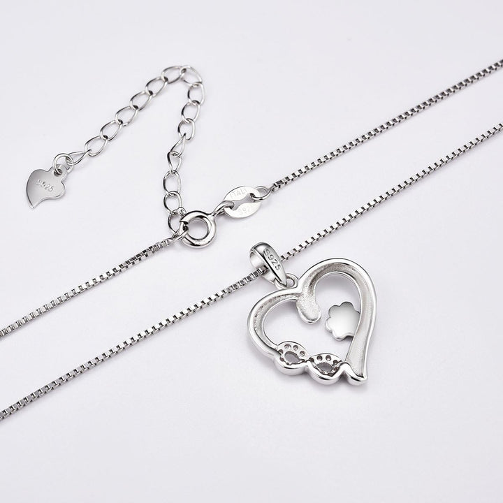 Paw and Heart Necklace with Infinity Charm