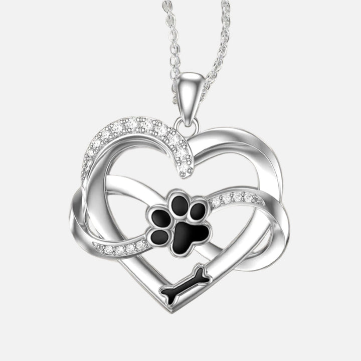 Infinity Heart & Paw Necklace