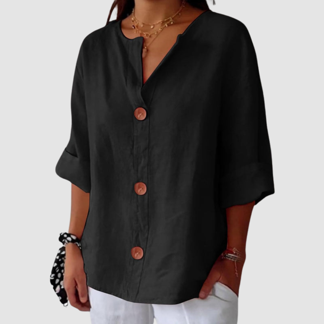Leah™ Casual Linen Blouse