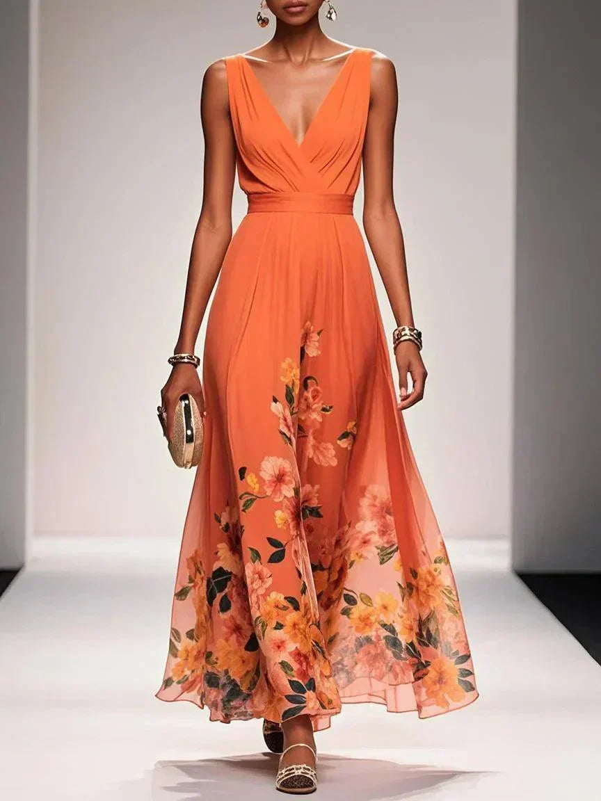 Serena | Women's Floral V Neck Wedding Guest Dress