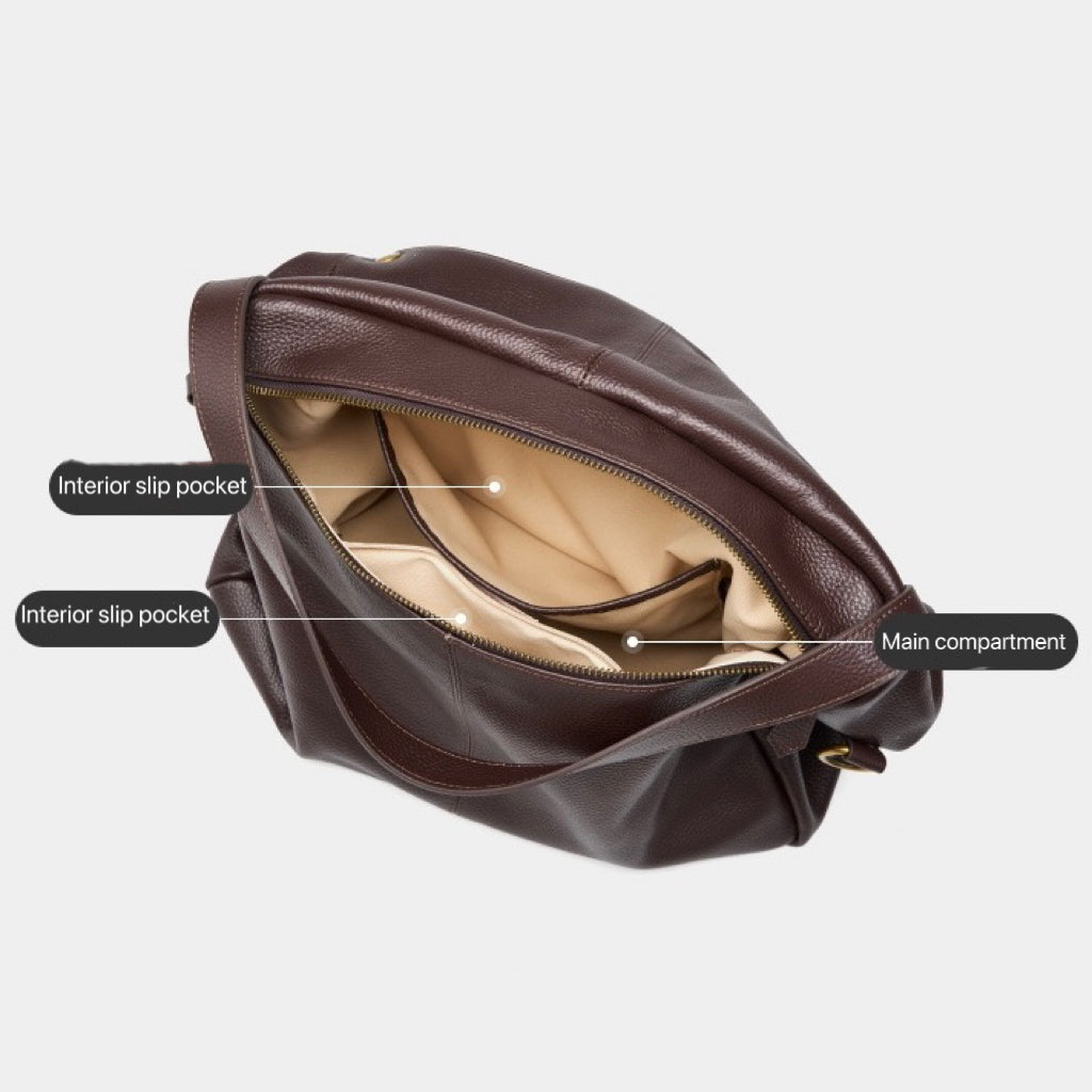 Retro Genuine Leather Soft Minimalist Tote Bag