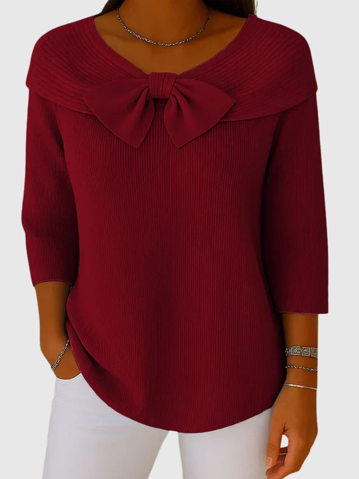 LORINE KNITTED BOW TOP