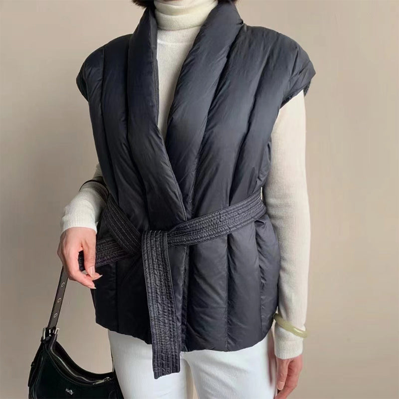 Cherry™ Soft Belted Wrap Puffer Vest