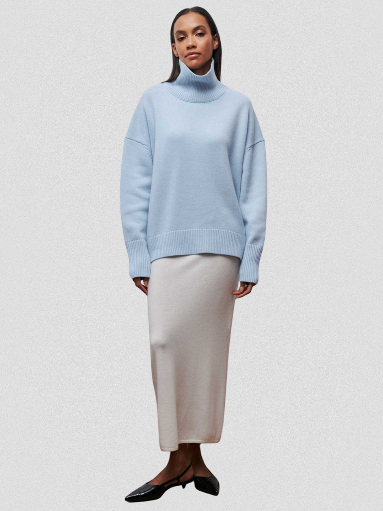 ELENA HIGH-COLLAR KNIT SWEATER