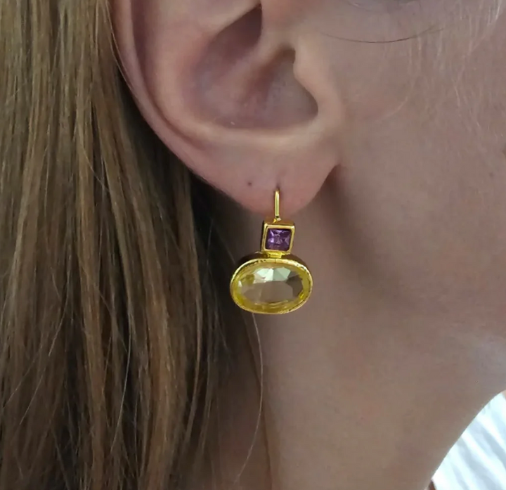 Vintage Green Gold Earrings