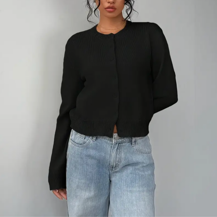 Rosie | Chic Cropped Button Cardigan – Cozy Knit for Everyday Style