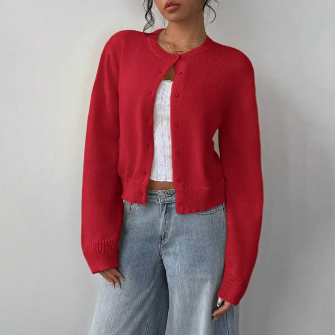 Rosie | Chic Cropped Button Cardigan – Cozy Knit for Everyday Style