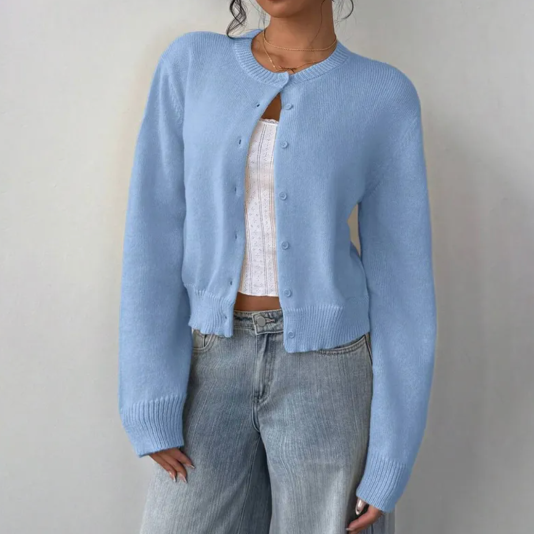 Rosie | Chic Cropped Button Cardigan – Cozy Knit for Everyday Style