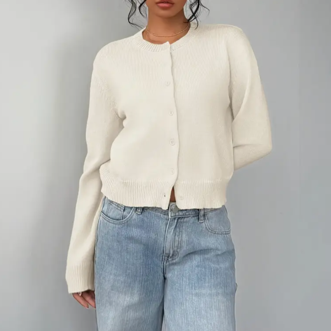 Rosie | Chic Cropped Button Cardigan – Cozy Knit for Everyday Style