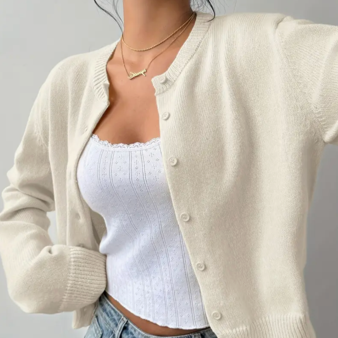 Rosie | Chic Cropped Button Cardigan – Cozy Knit for Everyday Style