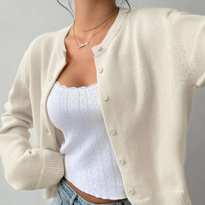 Rosie | Chic Cropped Button Cardigan – Cozy Knit for Everyday Style