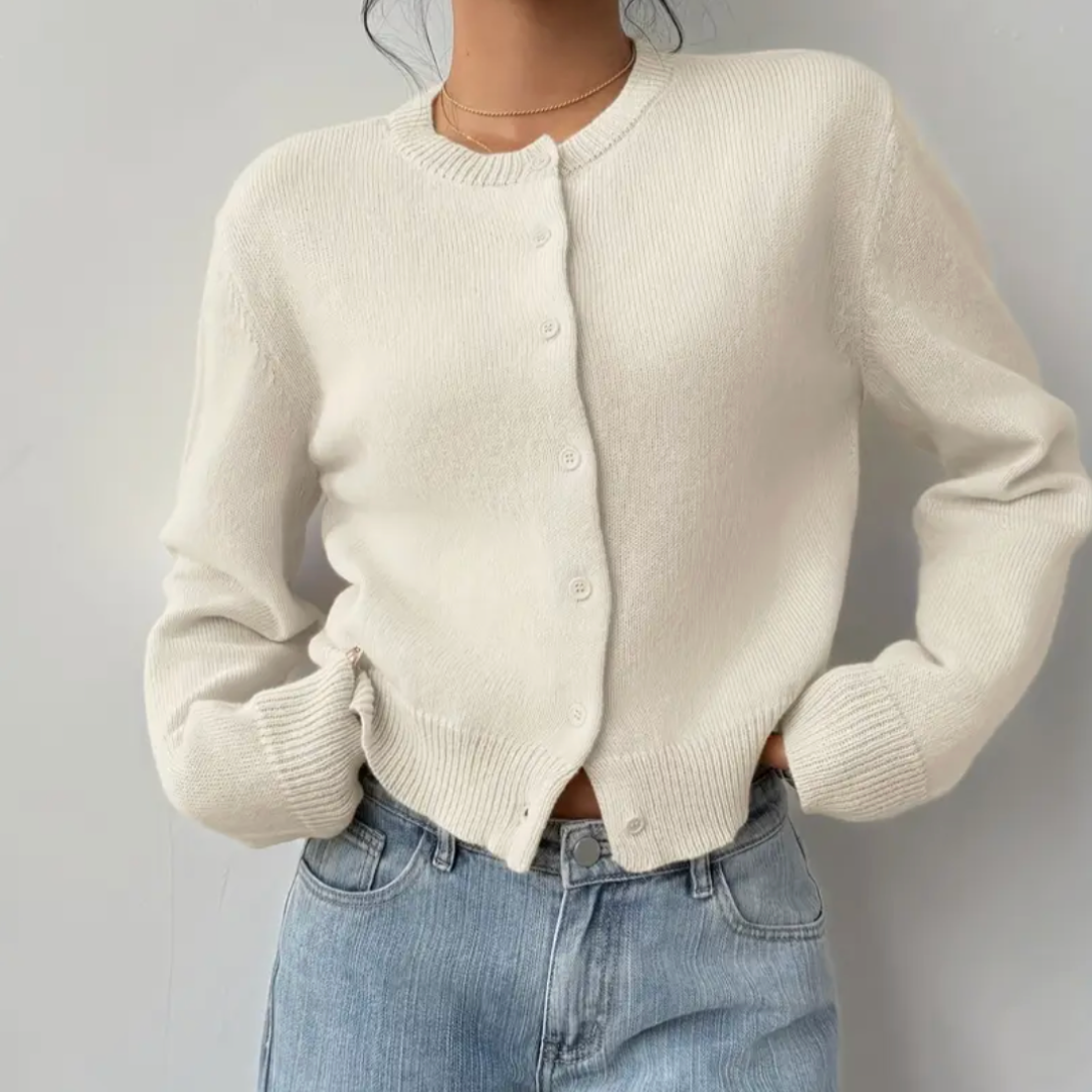 Rosie | Chic Cropped Button Cardigan – Cozy Knit for Everyday Style