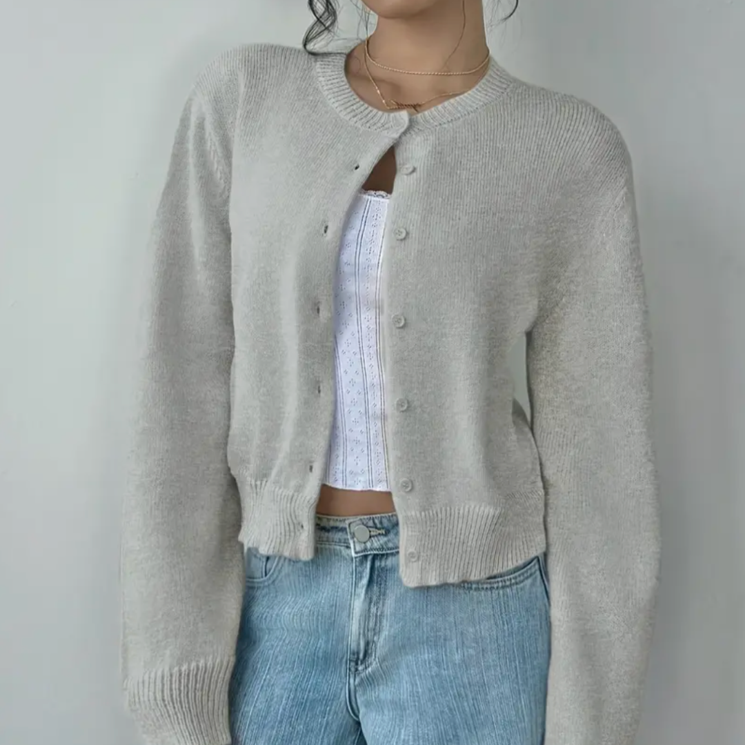 Rosie | Chic Cropped Button Cardigan – Cozy Knit for Everyday Style