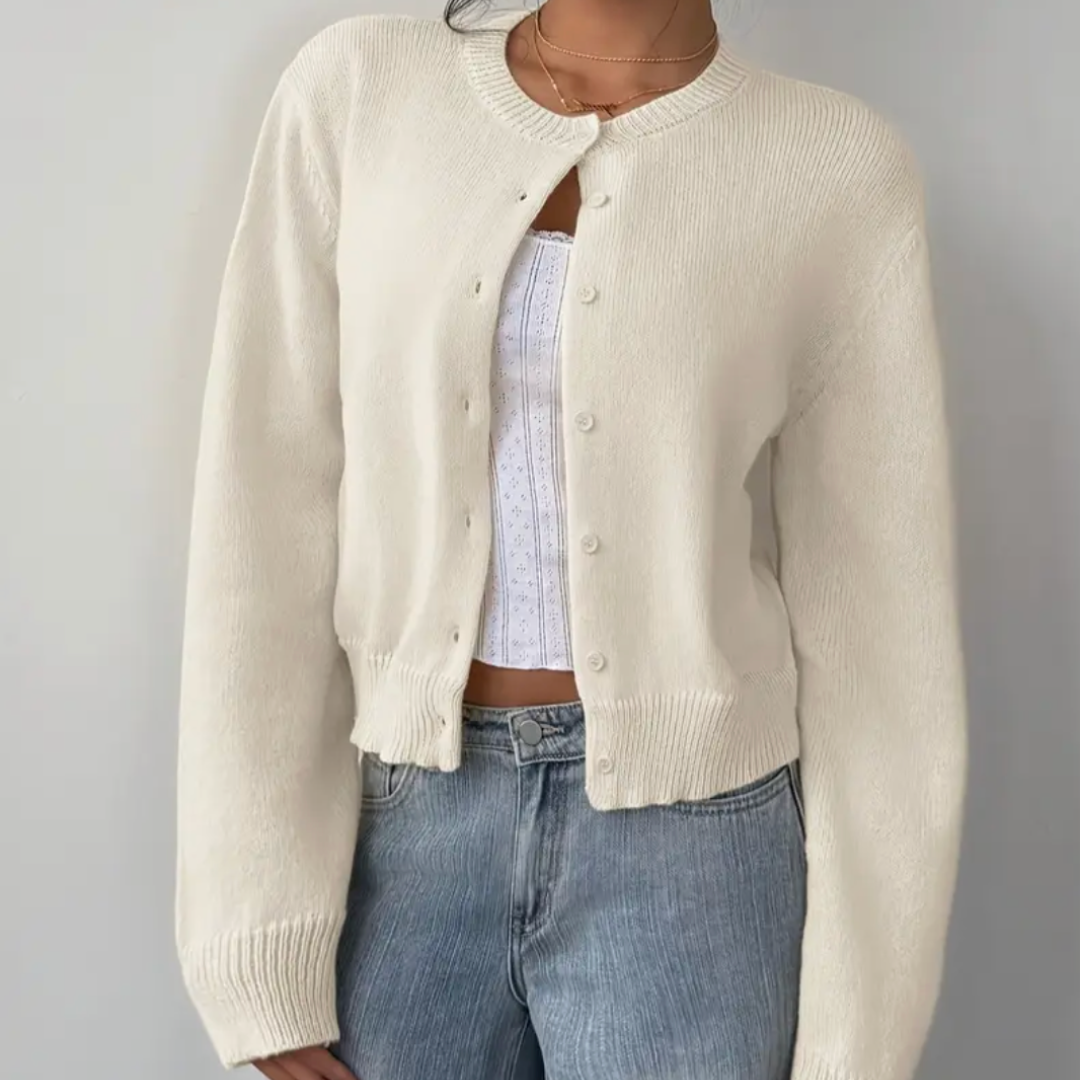 Rosie | Chic Cropped Button Cardigan – Cozy Knit for Everyday Style