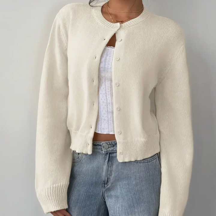 Rosie | Chic Cropped Button Cardigan – Cozy Knit for Everyday Style