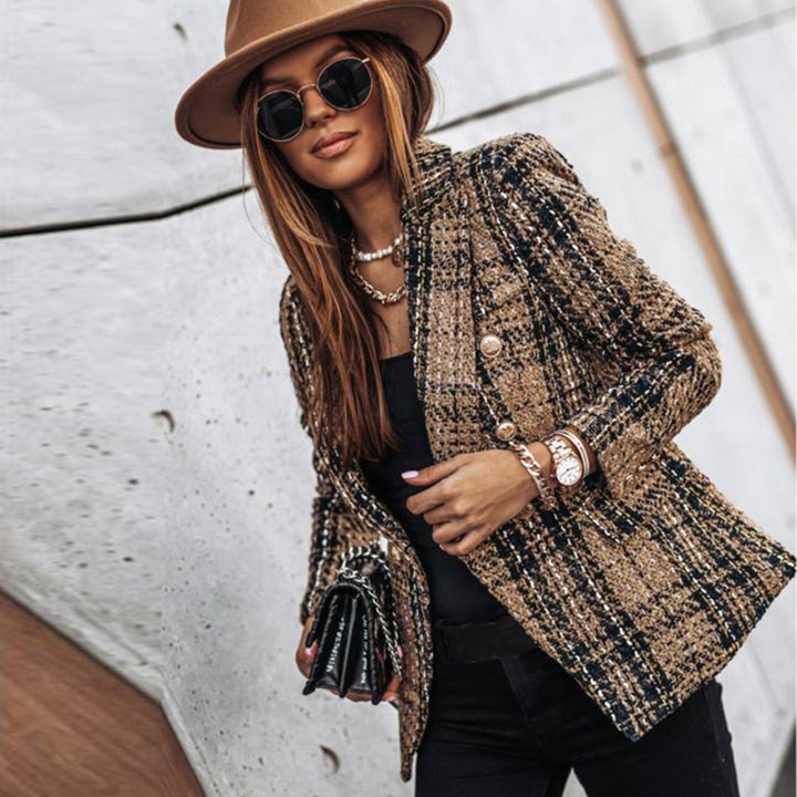 Camden | Chic Tweed Check Blazer for Stylish Occasions