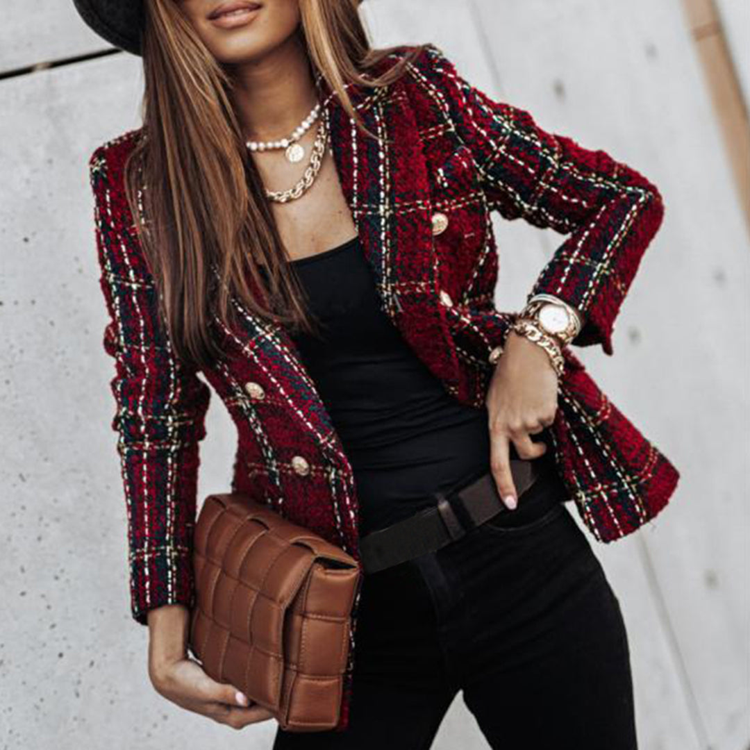 Camden | Chic Tweed Check Blazer for Stylish Occasions