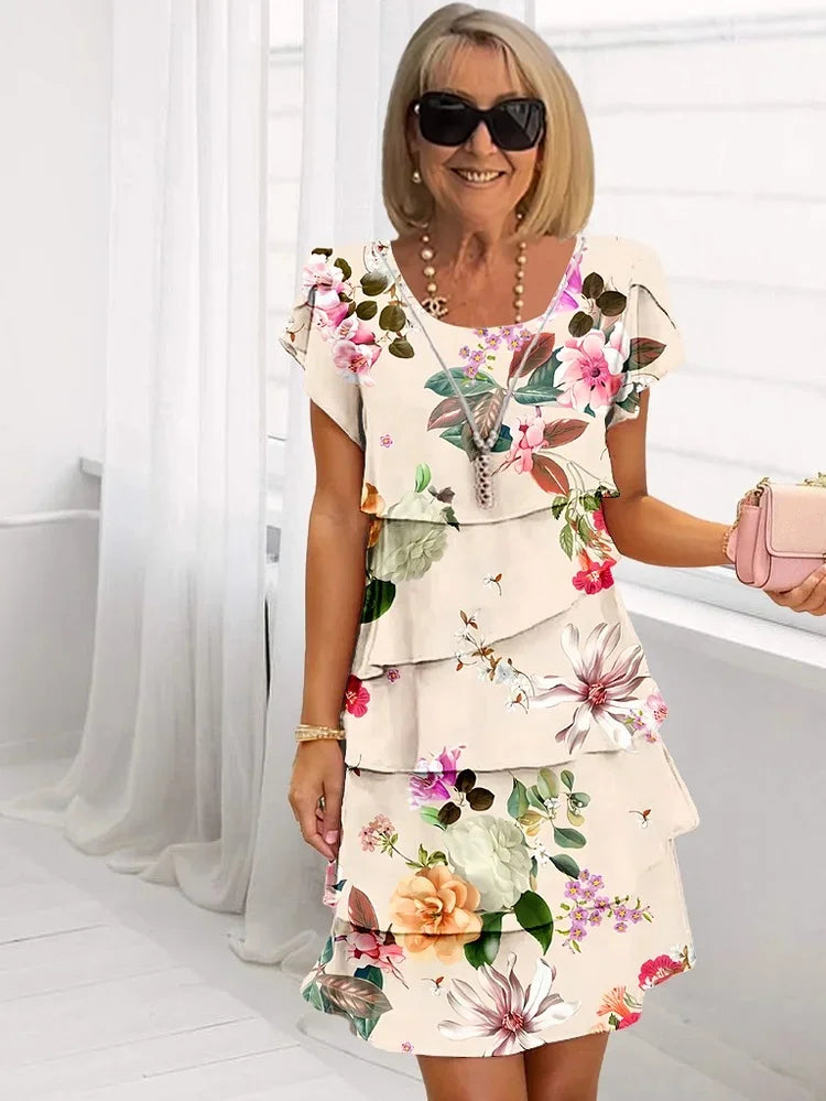 Dahlia | Women's Floral Summer Midi Dress Elegant Style