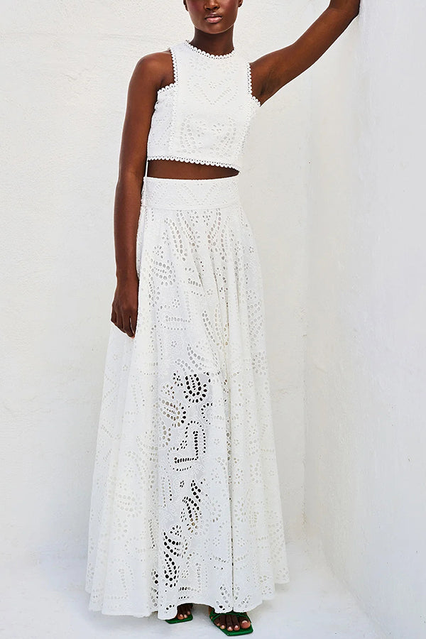 Larissa™ Embroidered Top & High-Waist Maxi Skirt Set