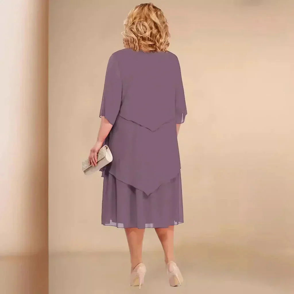 Violette | Women's Layered Midi Wedding Guest Dress