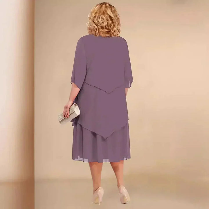 Violette | Women's Layered Midi Wedding Guest Dress