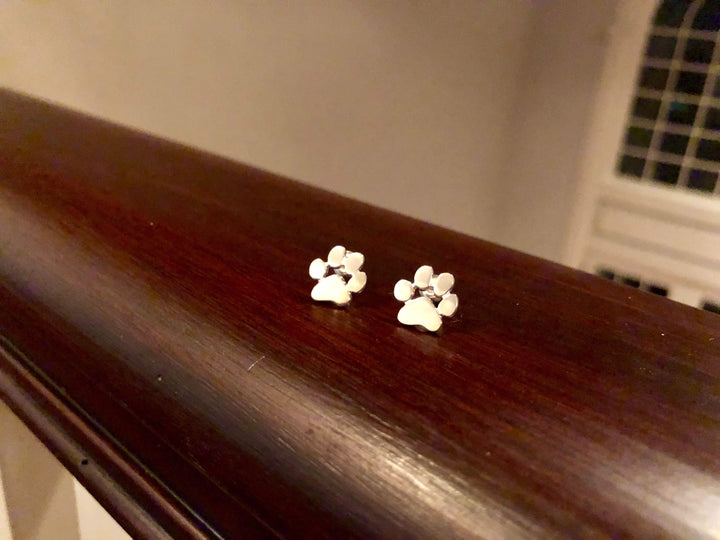 Hypoallergenic Paw Silver Earrings