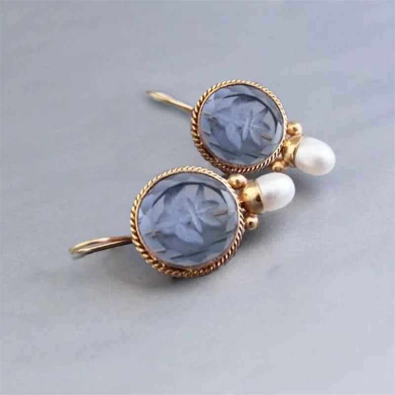 Classic Blue Pearl Earrings