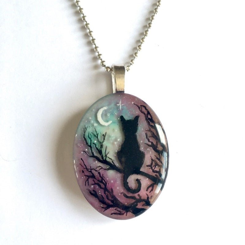 The starry night lovely cat necklace