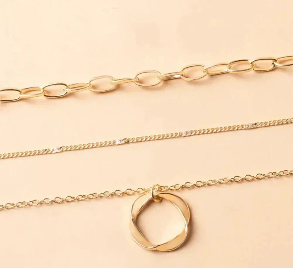 Vintage gold layered chain set