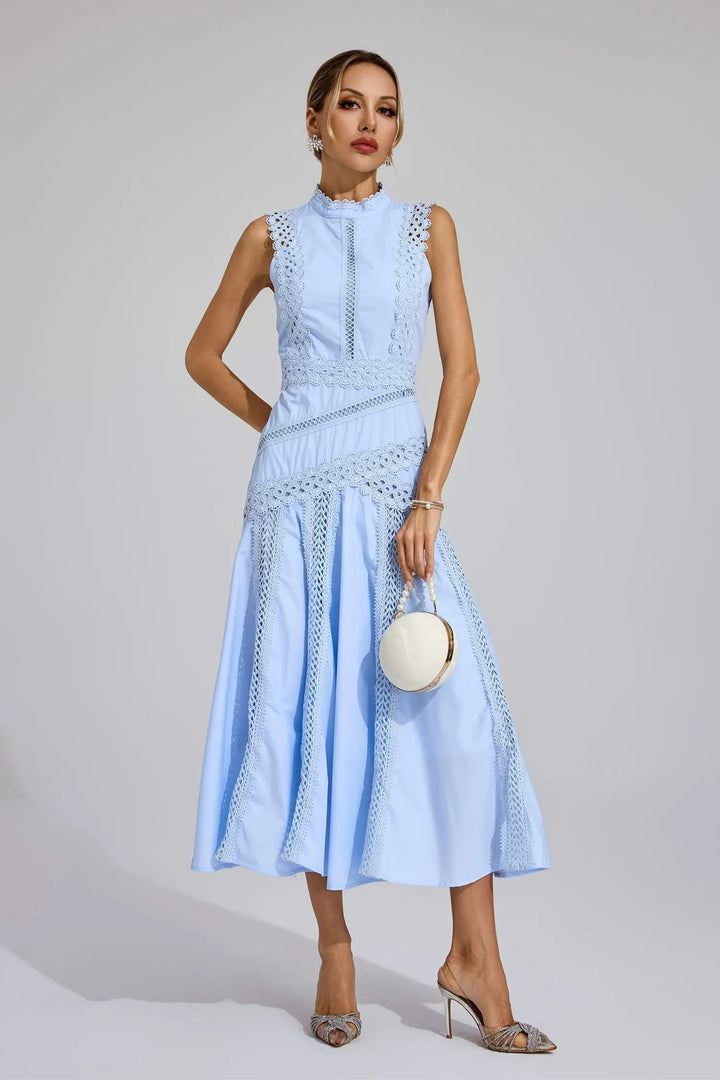 Celeste | Women's Sleeveless Lace Midi Wedding Guest Dress